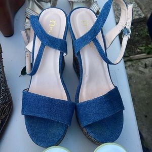 denim heels